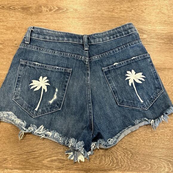 Show Me Your Mumu Houston Jean Shorts Size 27 Denim Palm Beach Distressed - Picture 6 of 8
